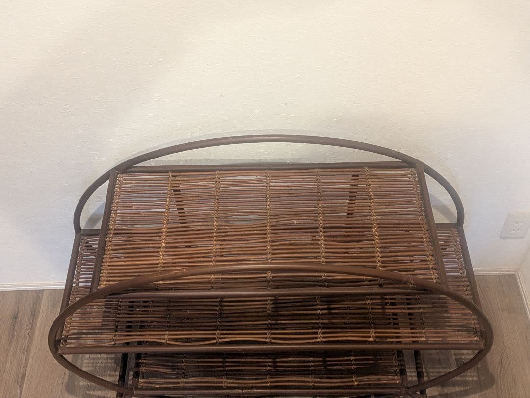 楕円形3段スチールラック ブラウン