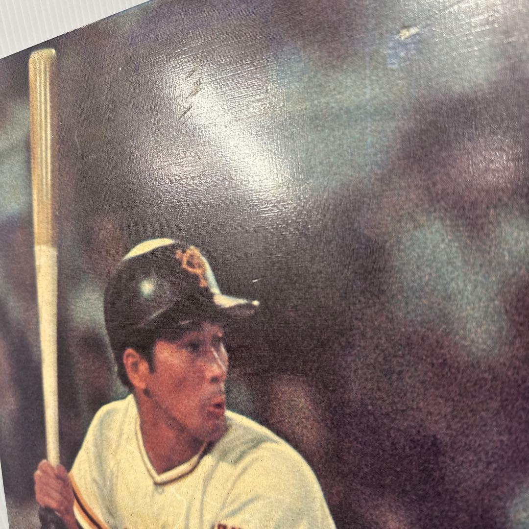 【希少】 読売巨人軍 GIANTS 高田繁 木製パネルポスター 1976 当時物