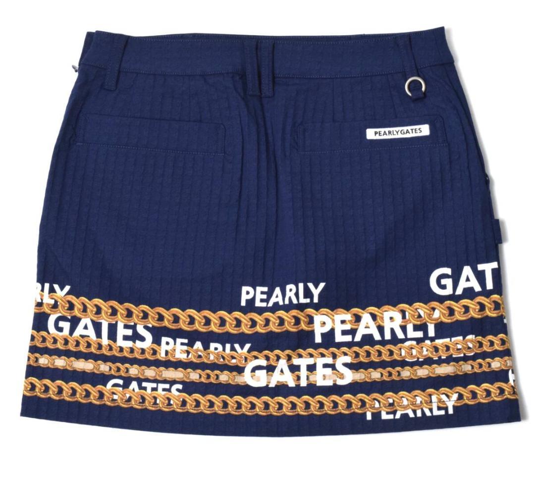 未使用3万 パーリーゲイツ スカーフ調プリント ストレッチスカート 1