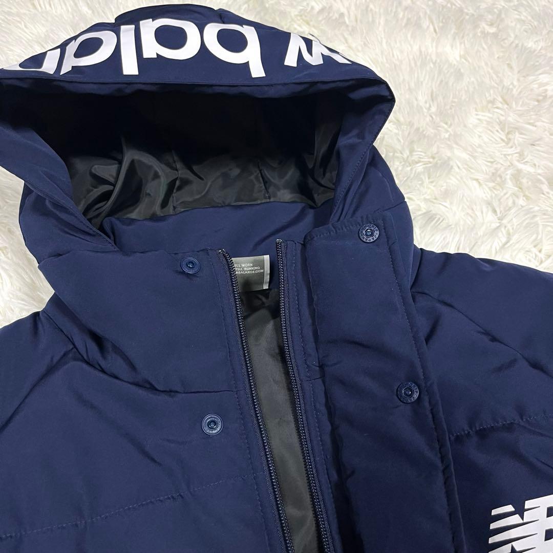 美品✨ニューバランス フード付きロングベンチコート中綿ネイビー 大きいサイズXL
