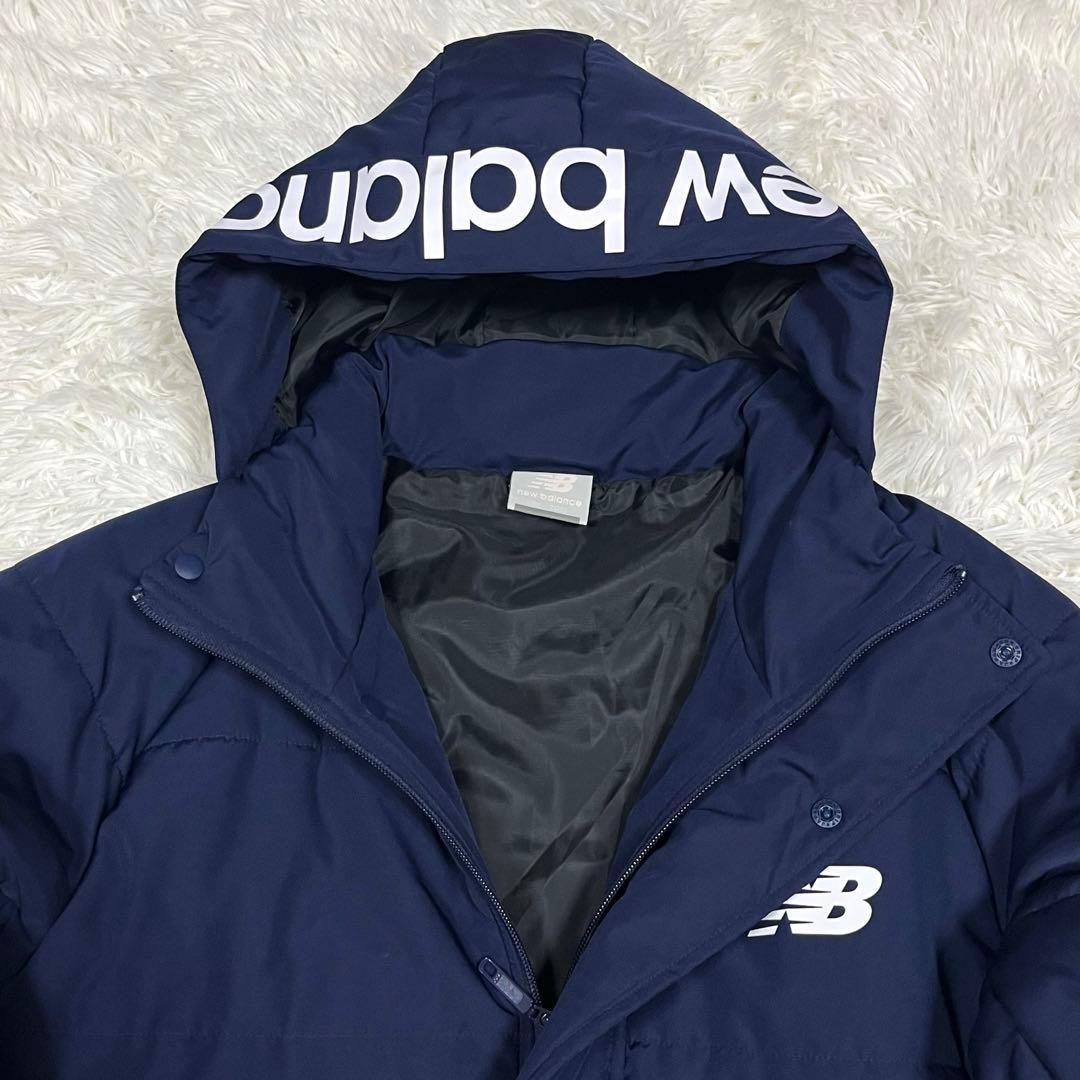 美品✨ニューバランス フード付きロングベンチコート中綿ネイビー 大きいサイズXL