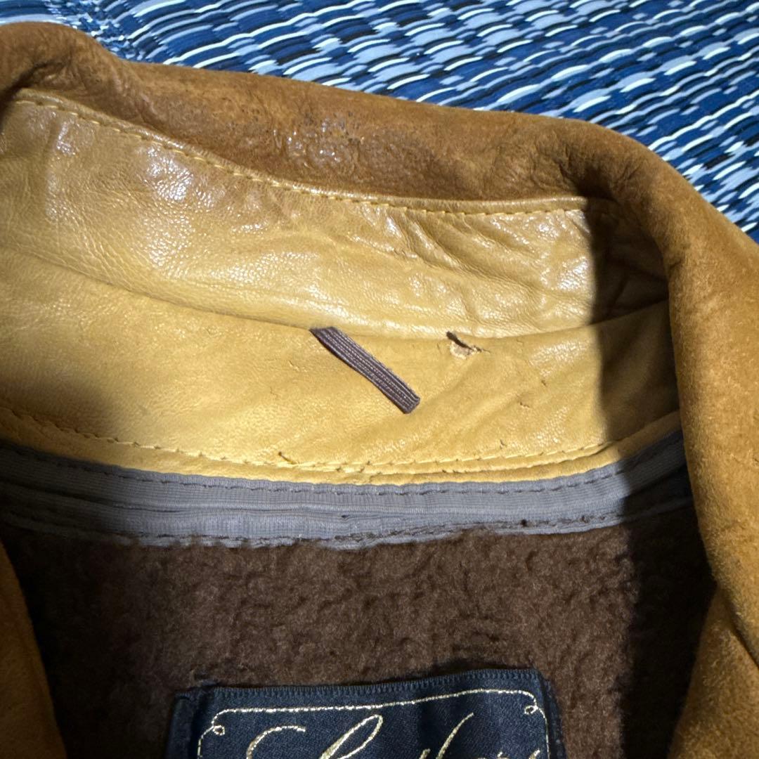 70s USA製 CAMPUS スエードジャケット ボア 本革 キャメル コート