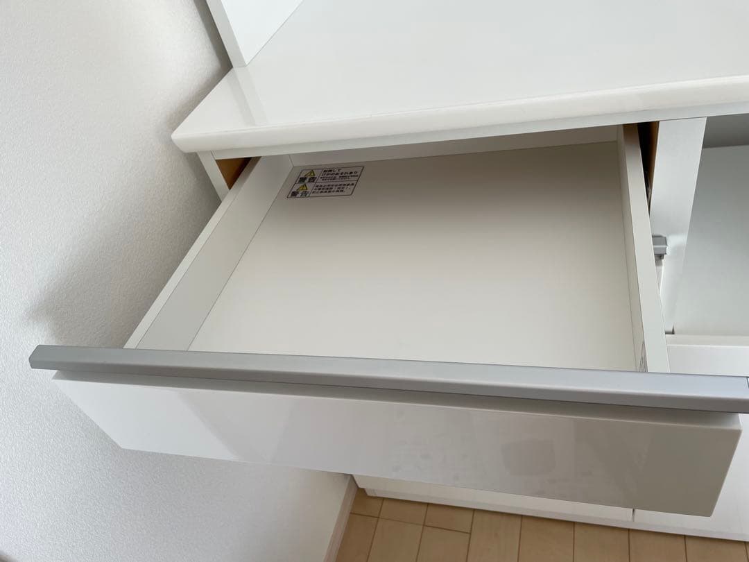 【送料込】ニトリ 食器棚 幅90 レジューム　ホワイト