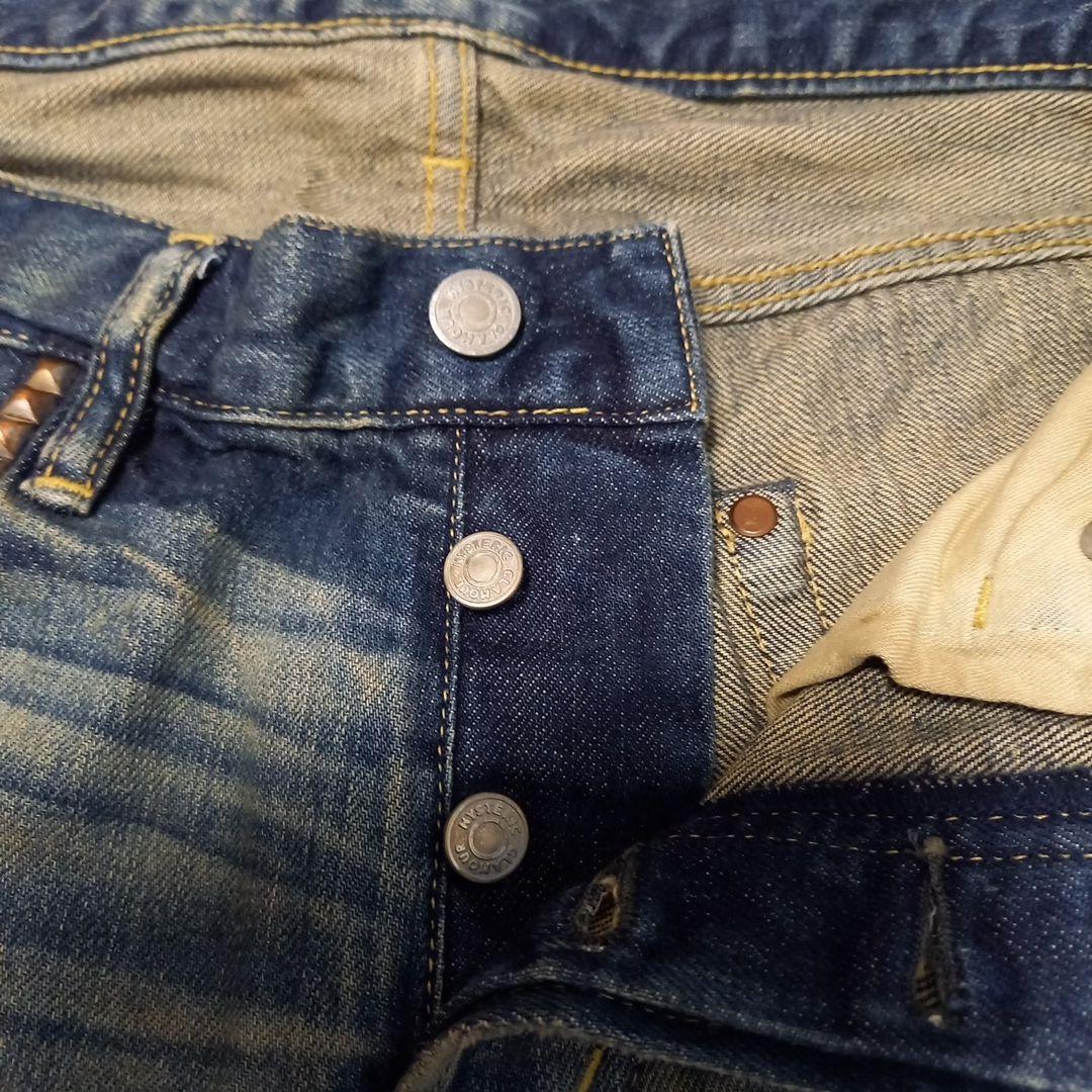 ヒステリックグラマー　パッチワークダメージストレートデニム　32