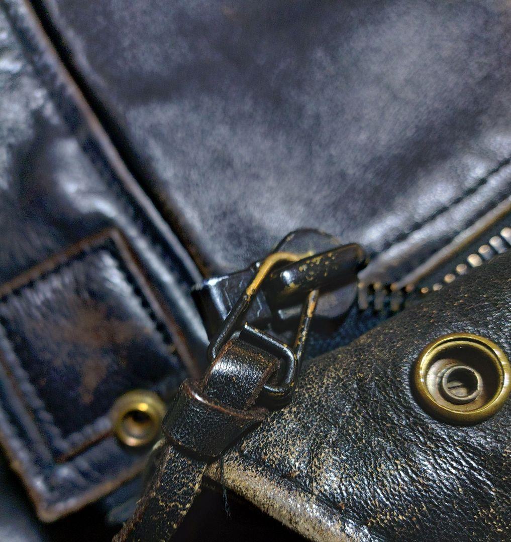 ✨今だけ✨ヴィンテージ❦レザージャケット 黒【茶芯】レア