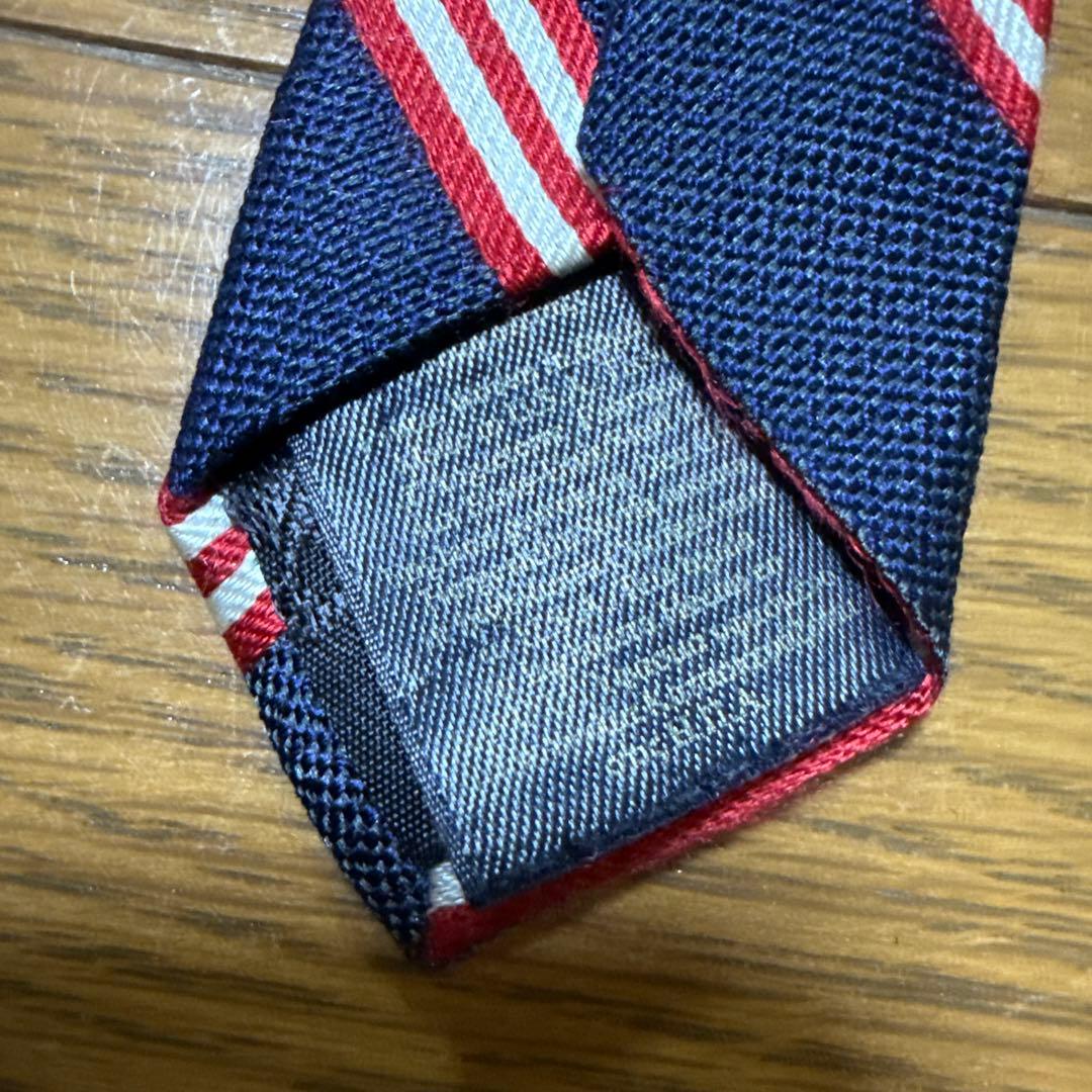 ブルックスブラザーズ　ネクタイ　ネイビー　レッド　ストライプ　USA製