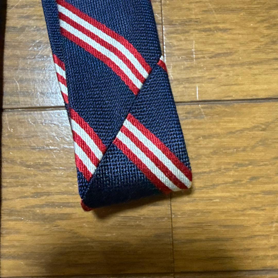 ブルックスブラザーズ　ネクタイ　ネイビー　レッド　ストライプ　USA製