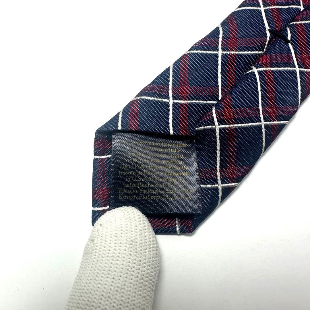★【極美品】 Brooks Brothers チェック柄 ネクタイ ネイビー