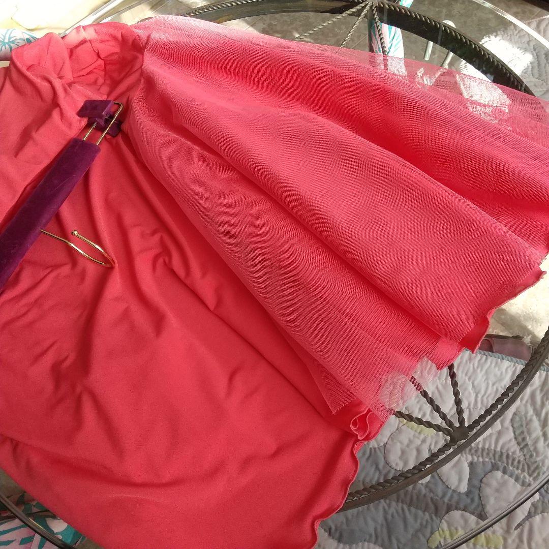 社交ダンスChacottフレアスカートサーモン ピンク M美品