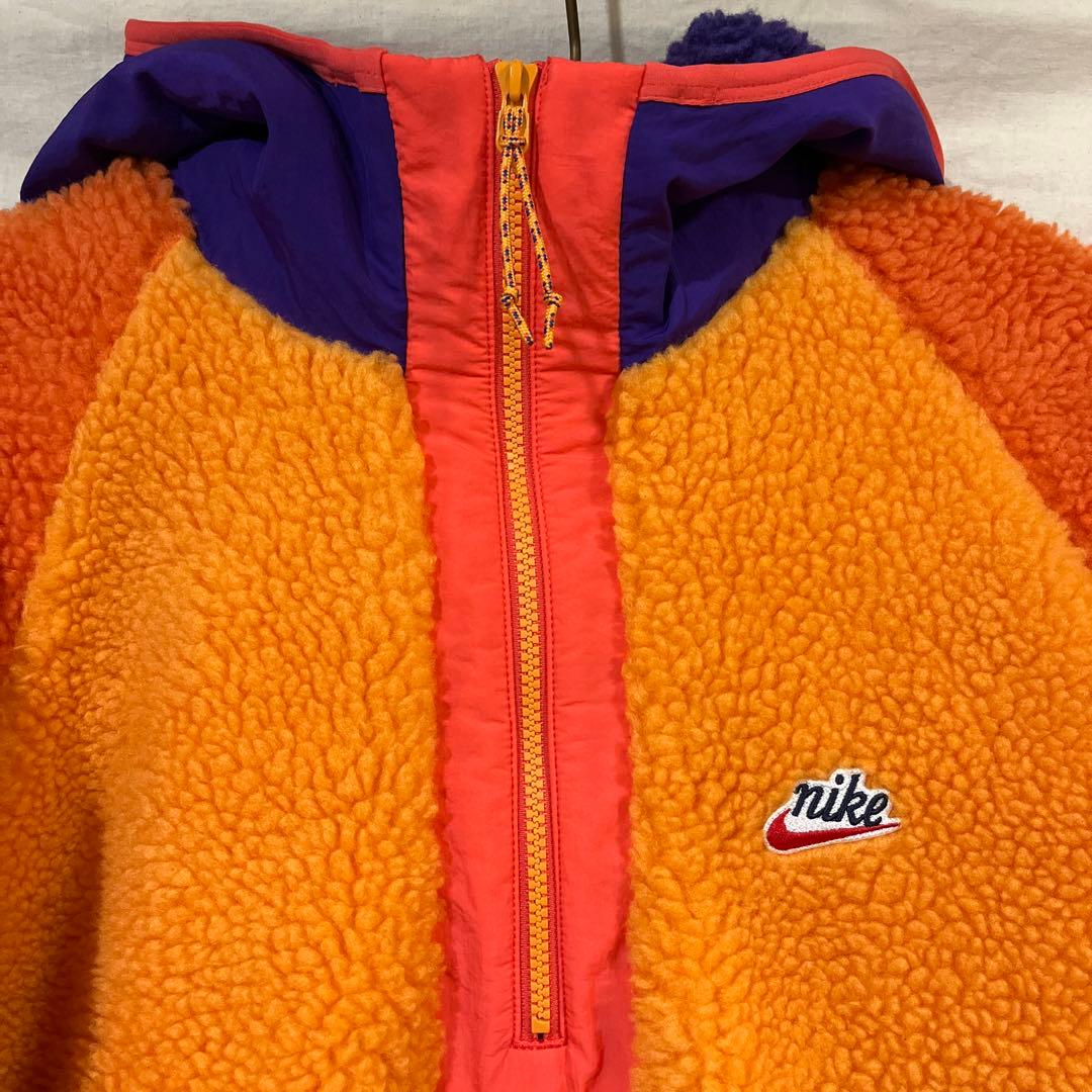 NIKE 新品 フリース 切替 ハーフジップ パーカ ボア フリース パーカー