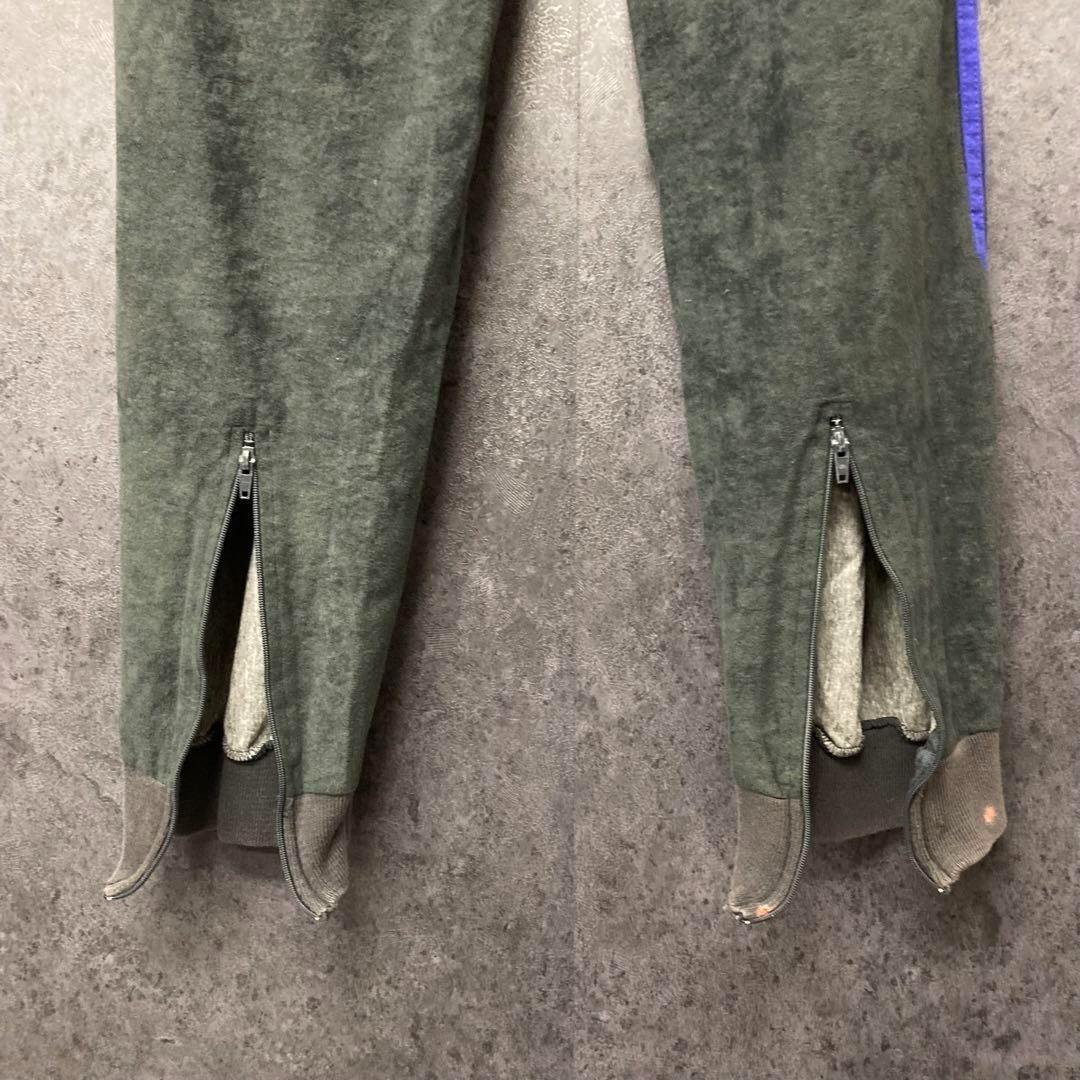 80s《US古着》アディダス ベロアパンツ トレフォイル 刺繍ロゴ メンズM程