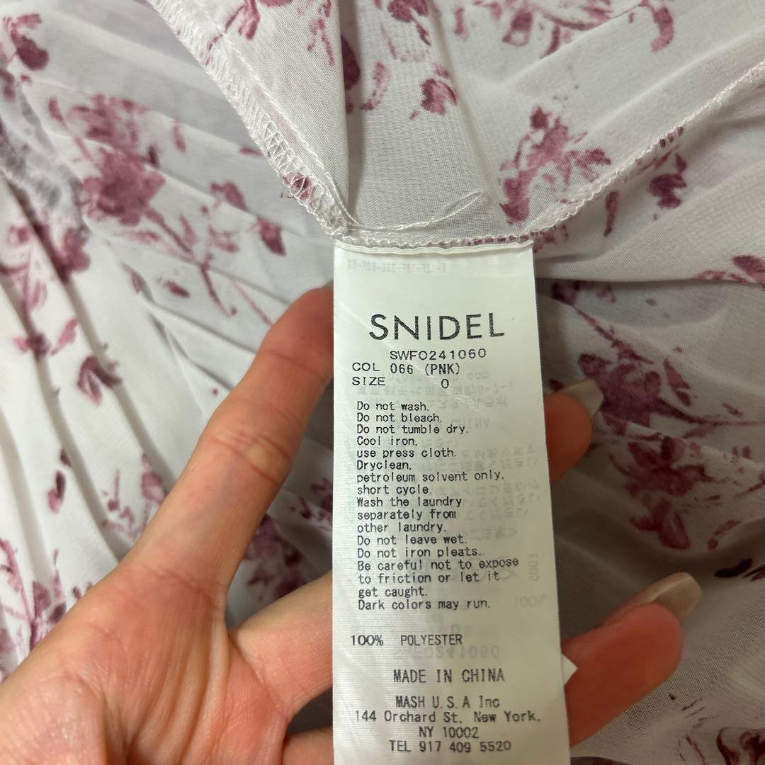 SNIDEL Sustainableフリルプリントワンピース　0サイズ