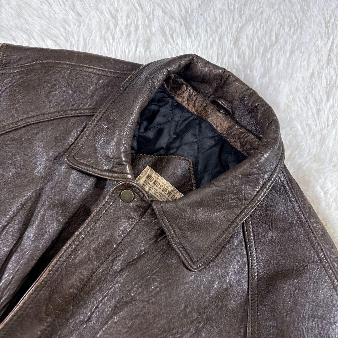 【ヴィンテージ】A-2 G-1 レザー フライトジャケット 羊革 ブラウン M②