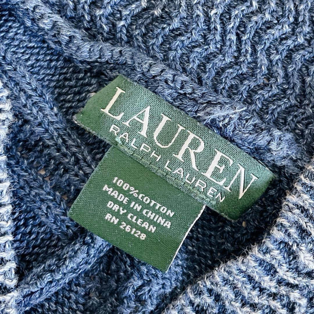 ローレンラルフローレン ポンチョ ケーブルニット コットン くるみボタン
