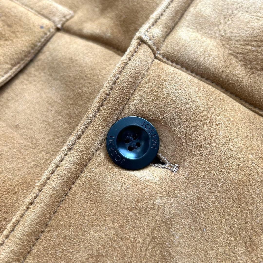 【美品】JOSEPH ジョゼフ ラムレザー ムートンコート メンズ46 ブラウン