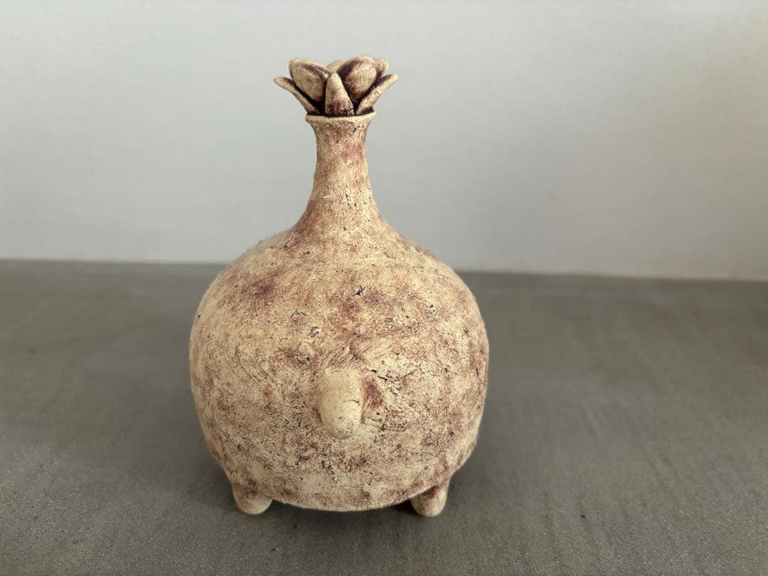 北川タケシ　レア　オブジェ　置物　陶器　鳥　犬