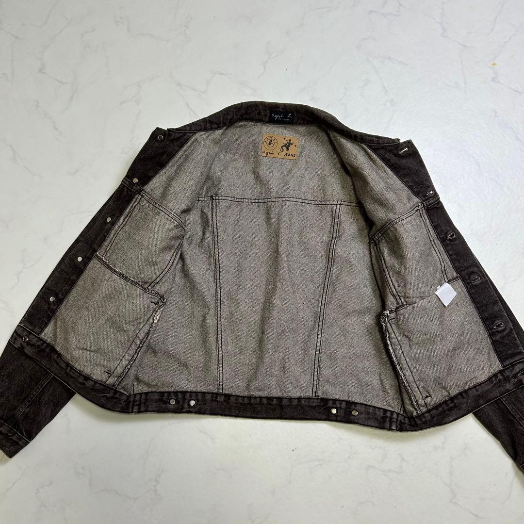 アニエスベーオム デニム トラッカージャケット ブラウン系 フェード 1