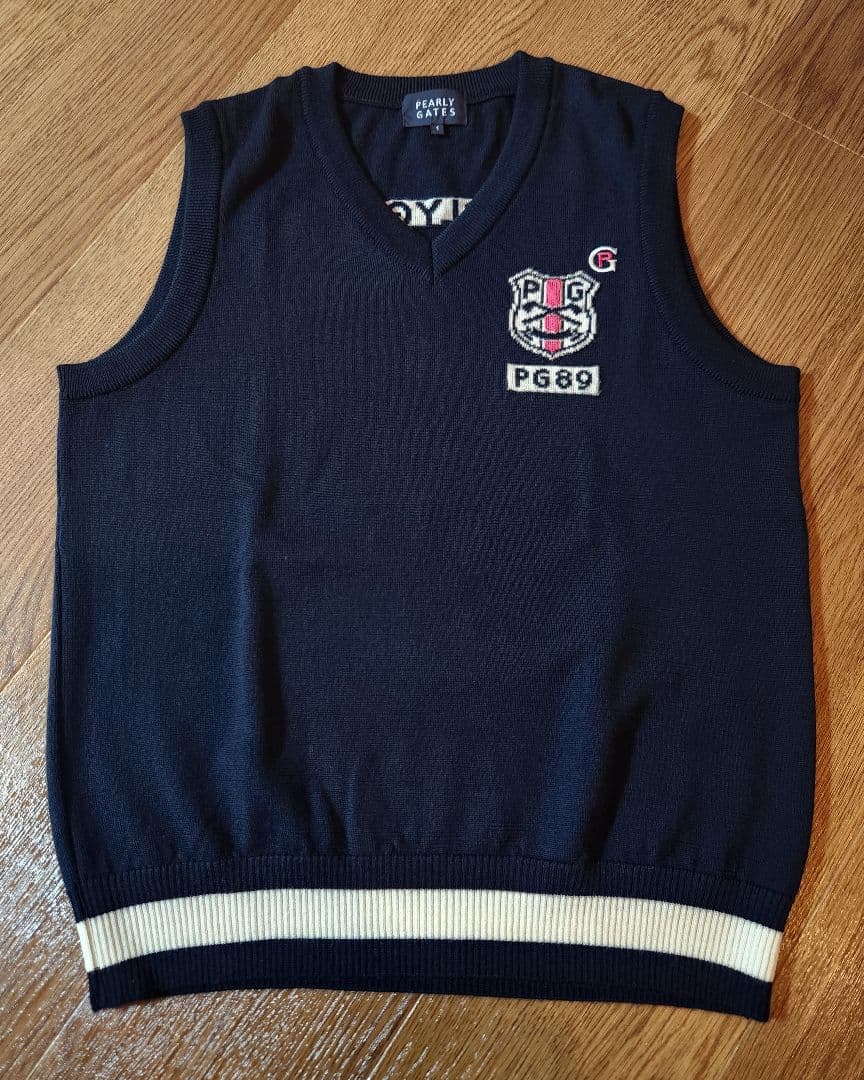 【新品未使用】パーリーゲイツ ベスト ネイビー 1(M)