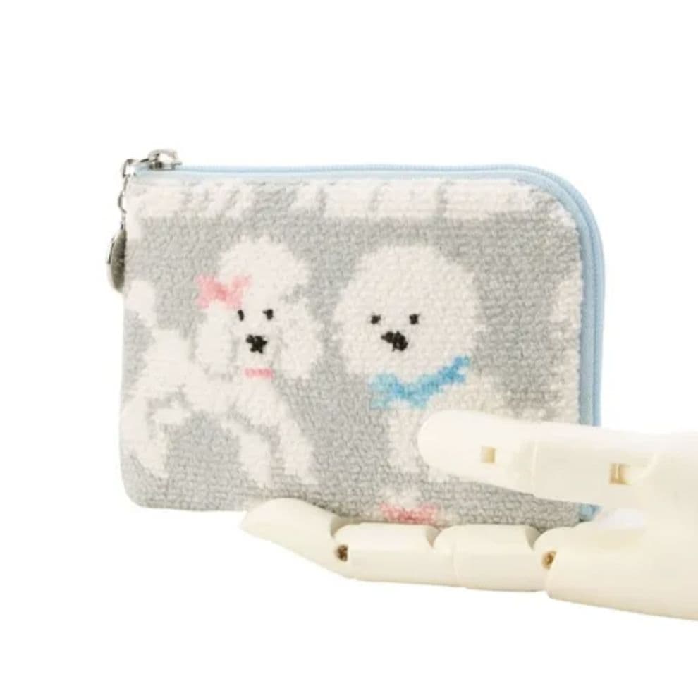 新品✨フェイラー ショッパー付き モフモフ ワンチャン L字 ポーチハンカチ