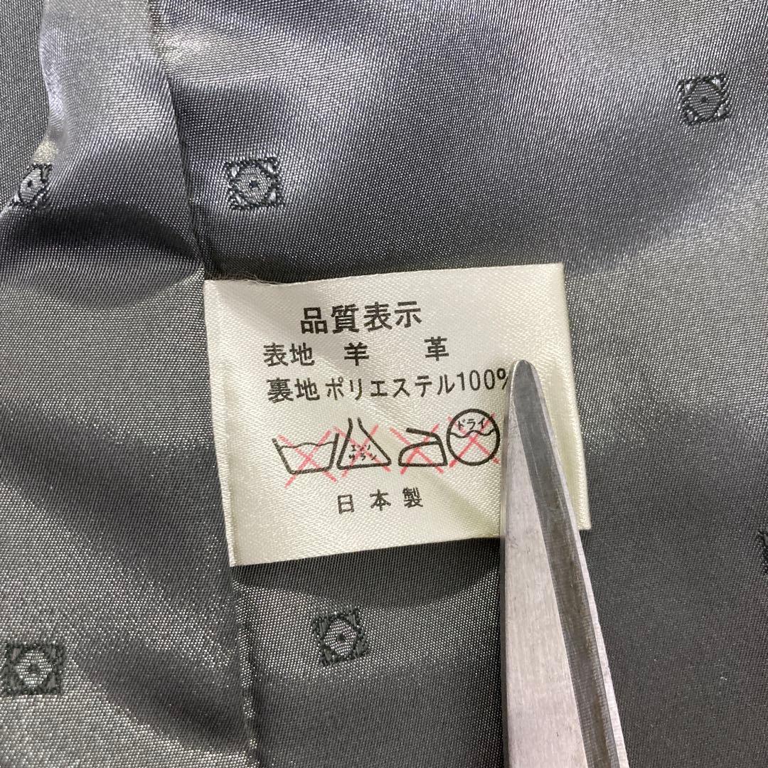 ビッグサイズ2XL✨ ラムレザー 本革 テーラードジャケット ブラック 裏地総柄