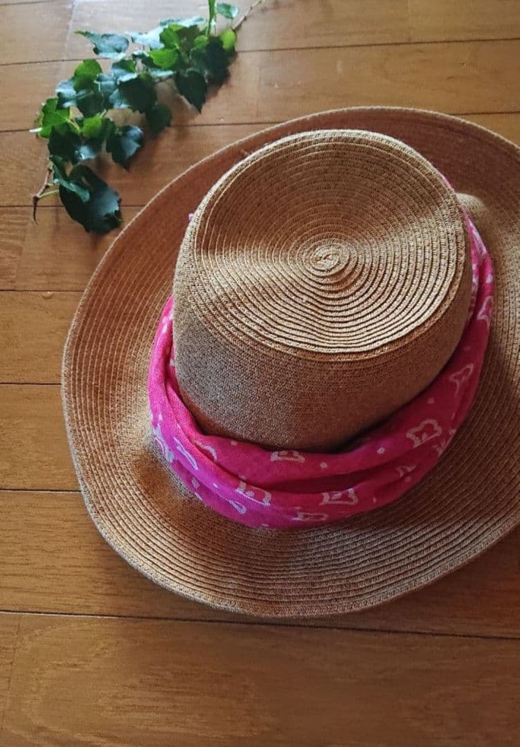 45R☆ガーゼの抜染 銀杏畳バンダナ＊再び/ピンク♪