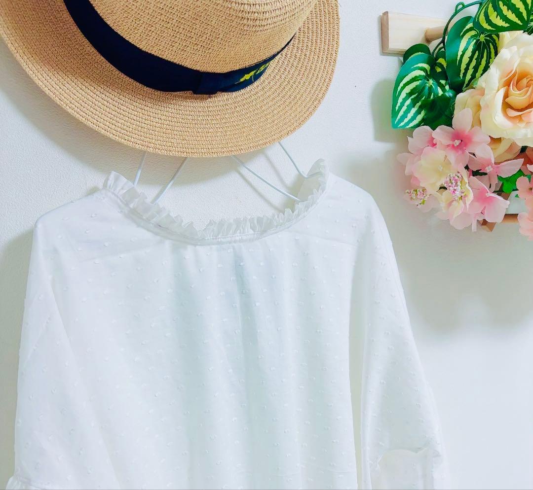 handmadeミニヨンドットブラウス&前後着キャミソールワンピース♡2点セット