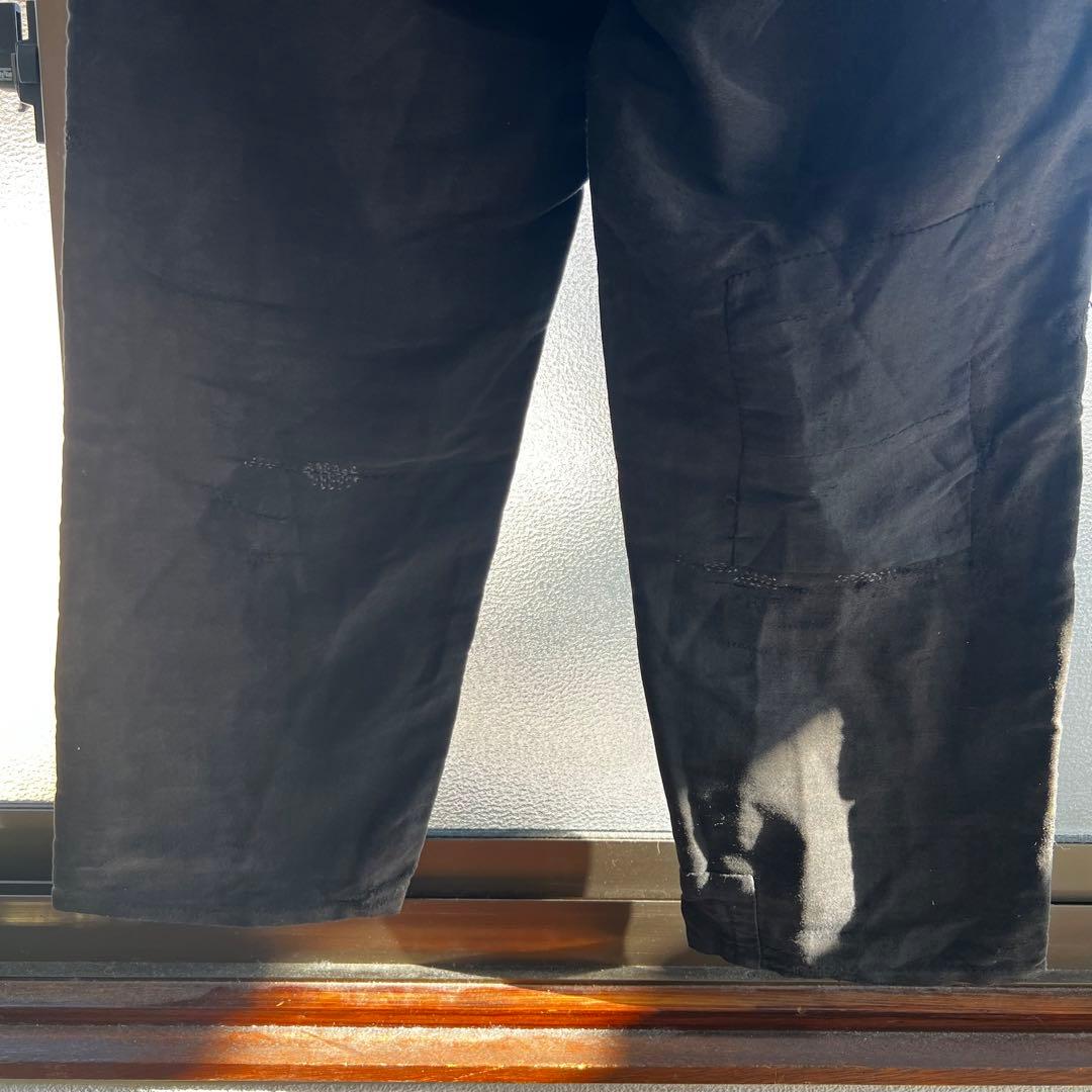 20s 30s french vintage ブラックモールスキン トラウザーズ