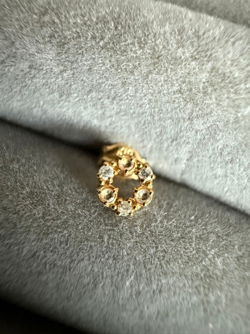 美品✨ agete アガット ピアス 18k ダイヤ ゴールド 片耳のみ 一粒