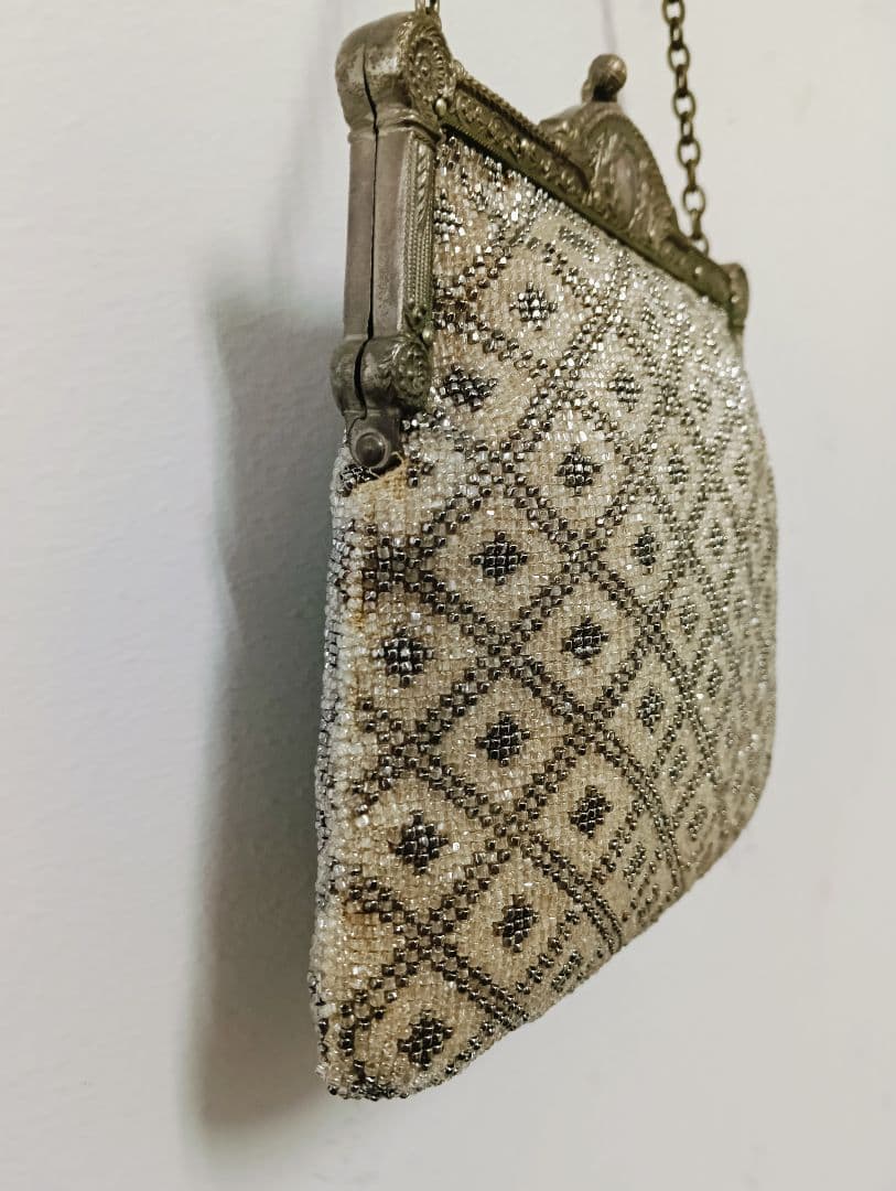 ヴィンテージ ビーズ刺繍 パーティーバッグ　難あり