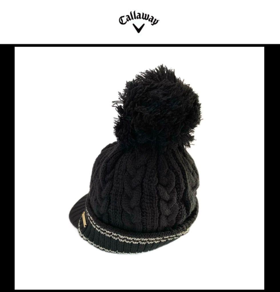 【希少品‼️】キャロウェイ ニット帽ネックレッグウォーマー ロゴプレートブラック