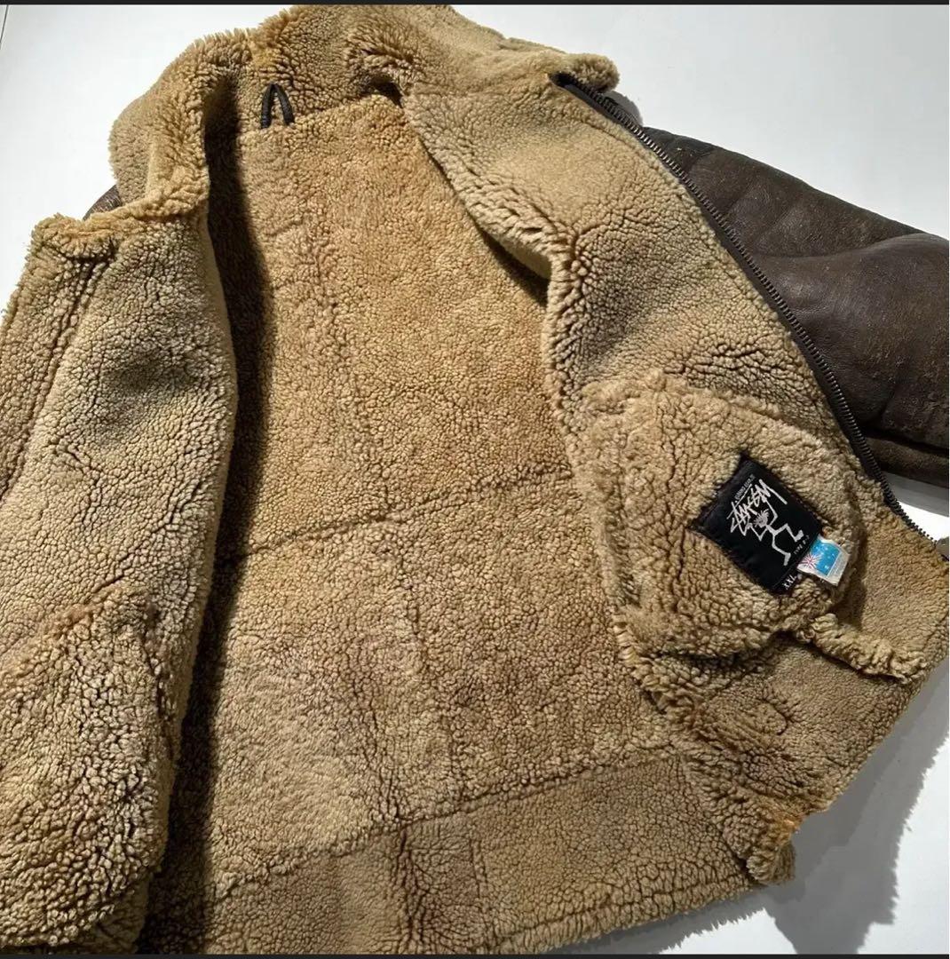 STUSSY ステューシー B-3 ラムスキン　ムートン ブルゾン ジャケット