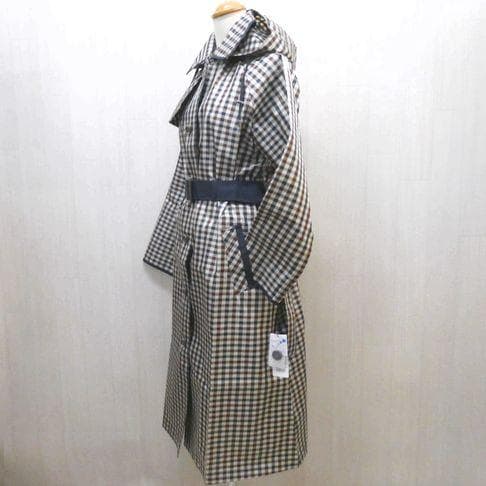 アクアスキュータム クラブチェック トレンチコート レインコート L