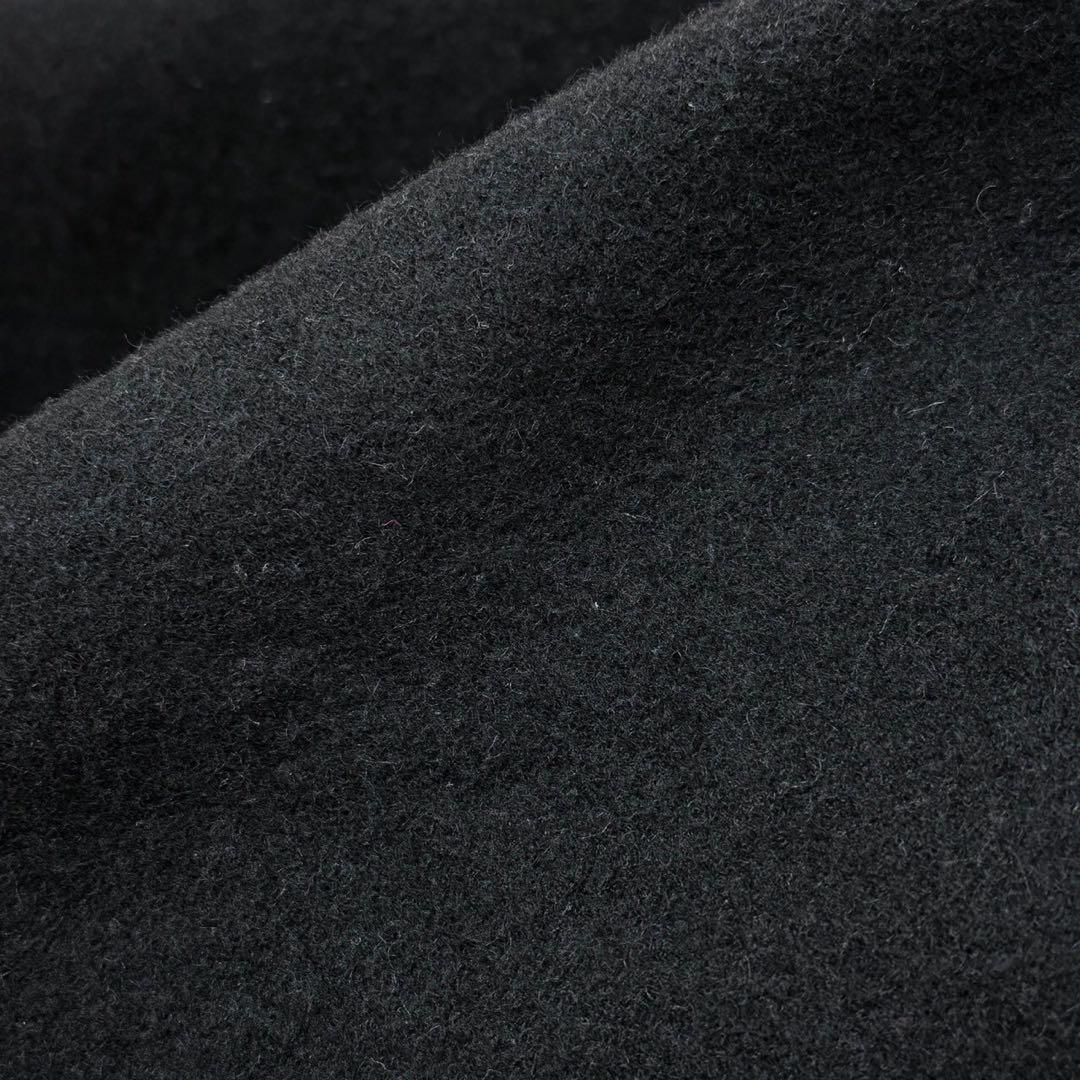 英国製 ウール カシミヤ ケープコート ポンチョ マント ブラック S746b