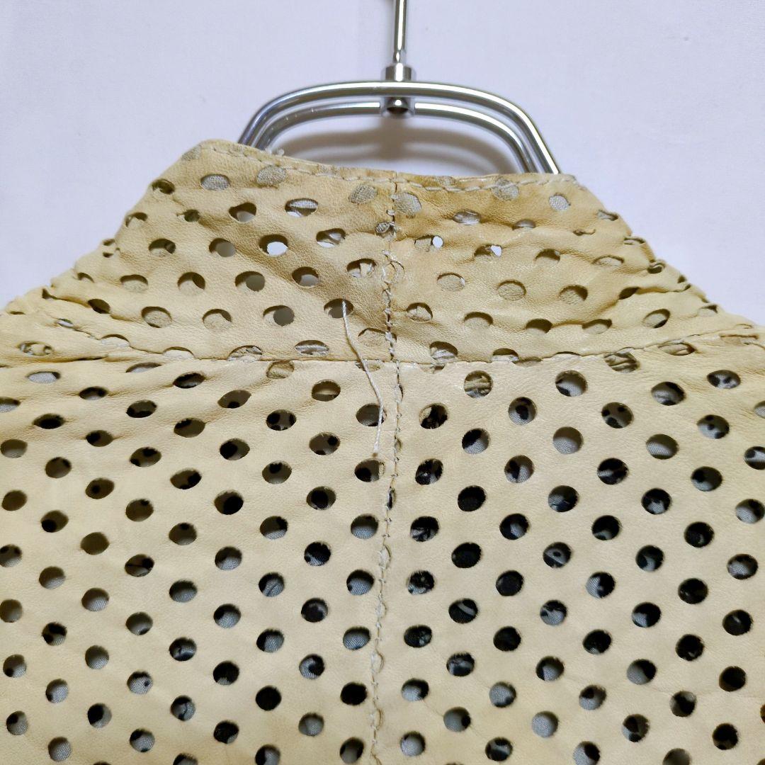 ✦【イタリア製】GIORGIO BRATO パンチング羊革 タイトジャケット