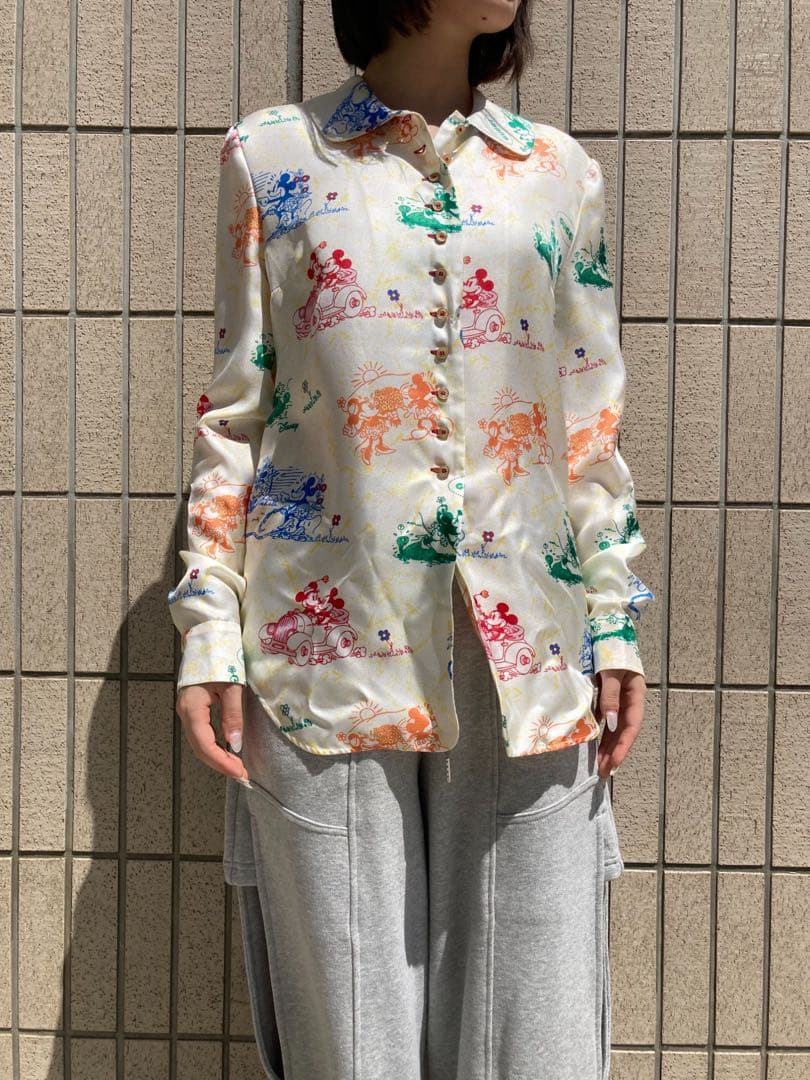 極美品 GUCCI Disney コラボ 総柄シルクシャツ