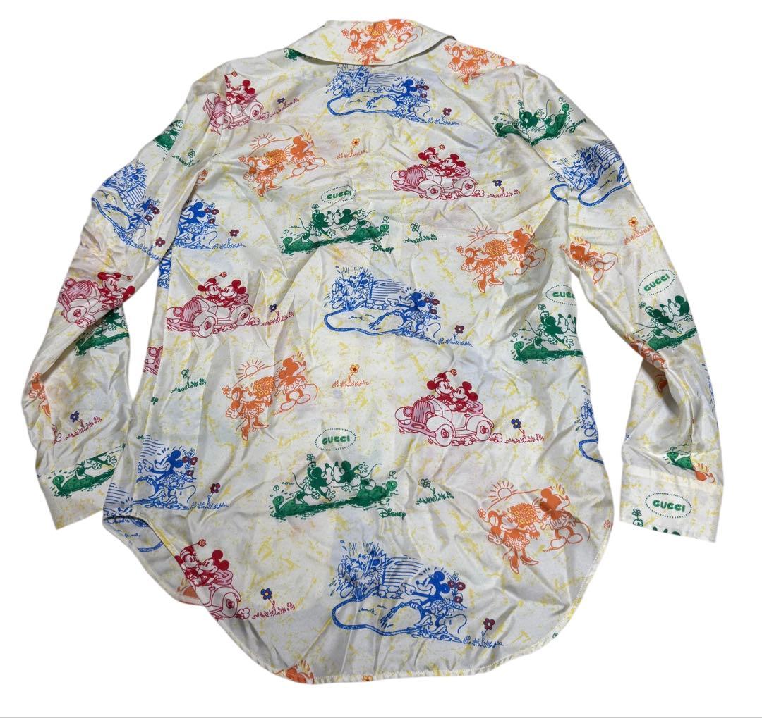 極美品 GUCCI Disney コラボ 総柄シルクシャツ