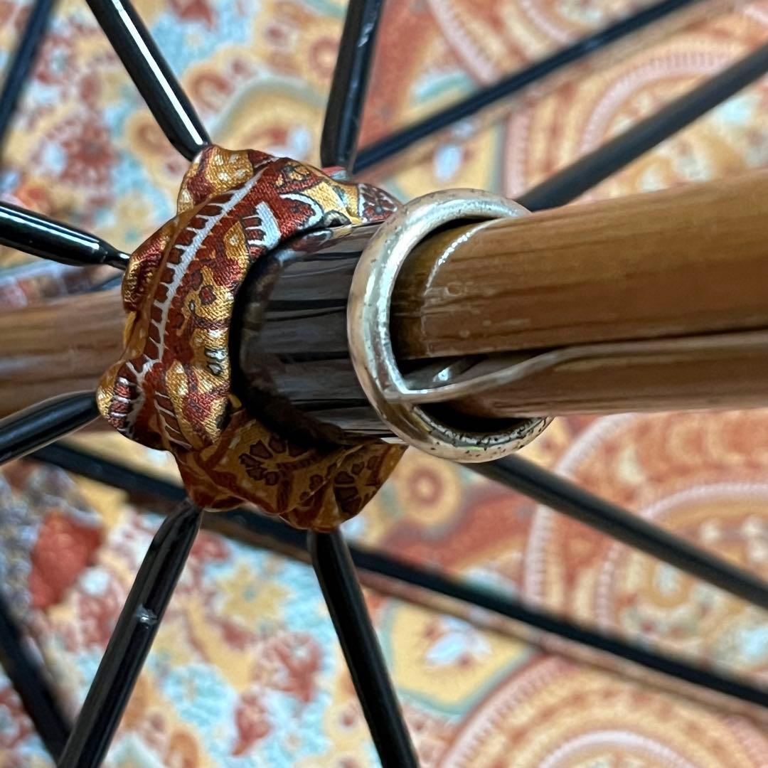 ジョルジオアルマーニ 傘 ウッド ペイズリー柄 長傘 ゴールド系