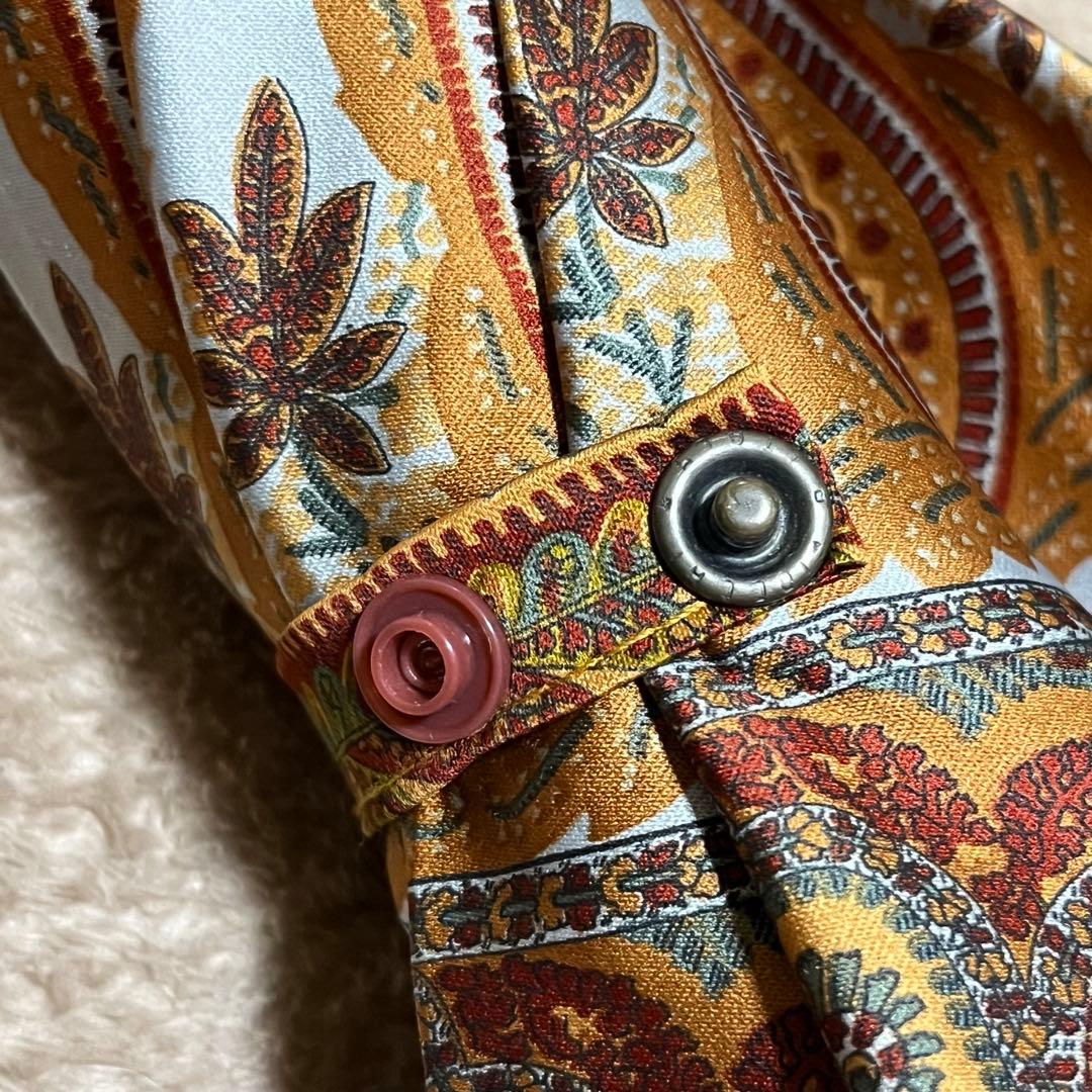 ジョルジオアルマーニ 傘 ウッド ペイズリー柄 長傘 ゴールド系