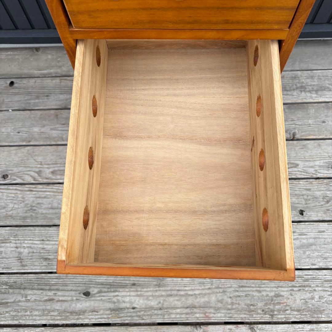 北欧レトロ タイル天板 木製キッチンワゴン キャスター付き 4段 野菜ストッカー