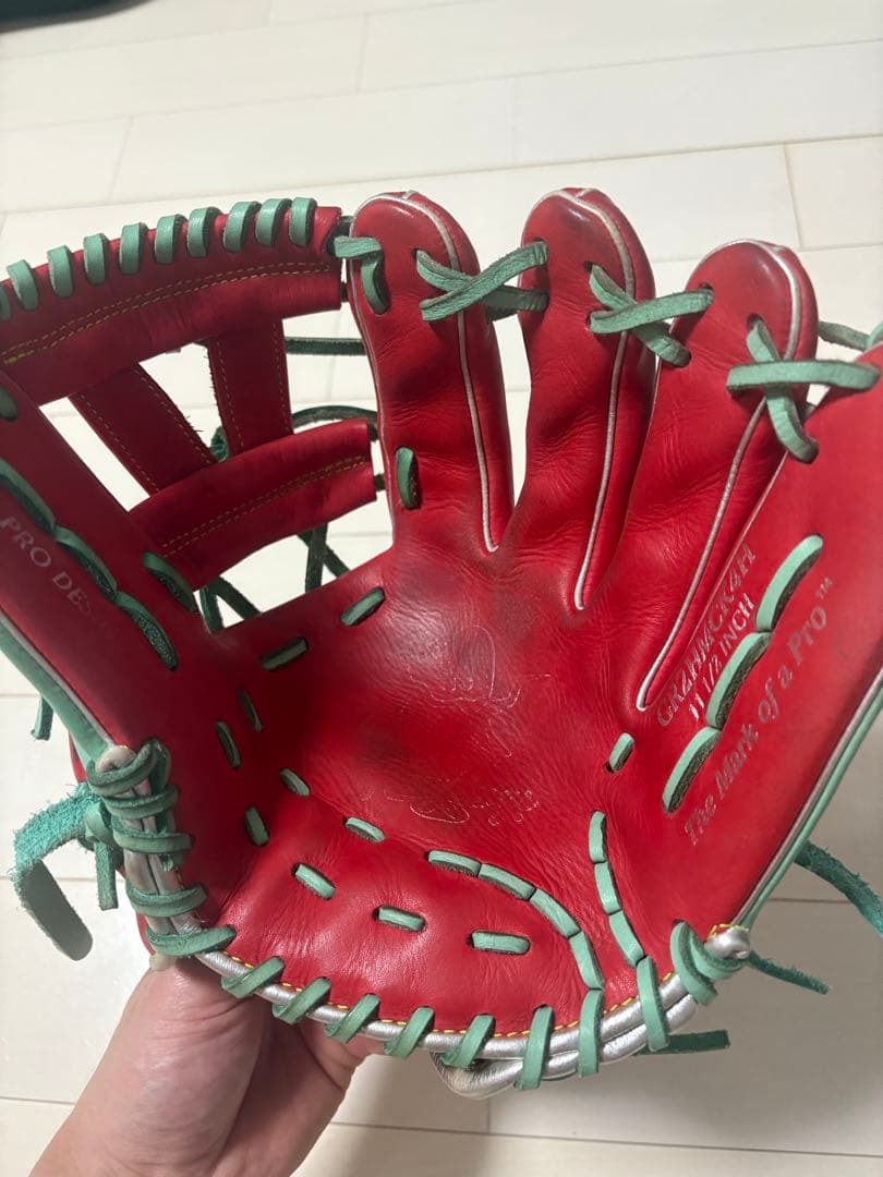 〈WBCメキシコ〉ローリング 軟式野球 グローブ レッド グリーン