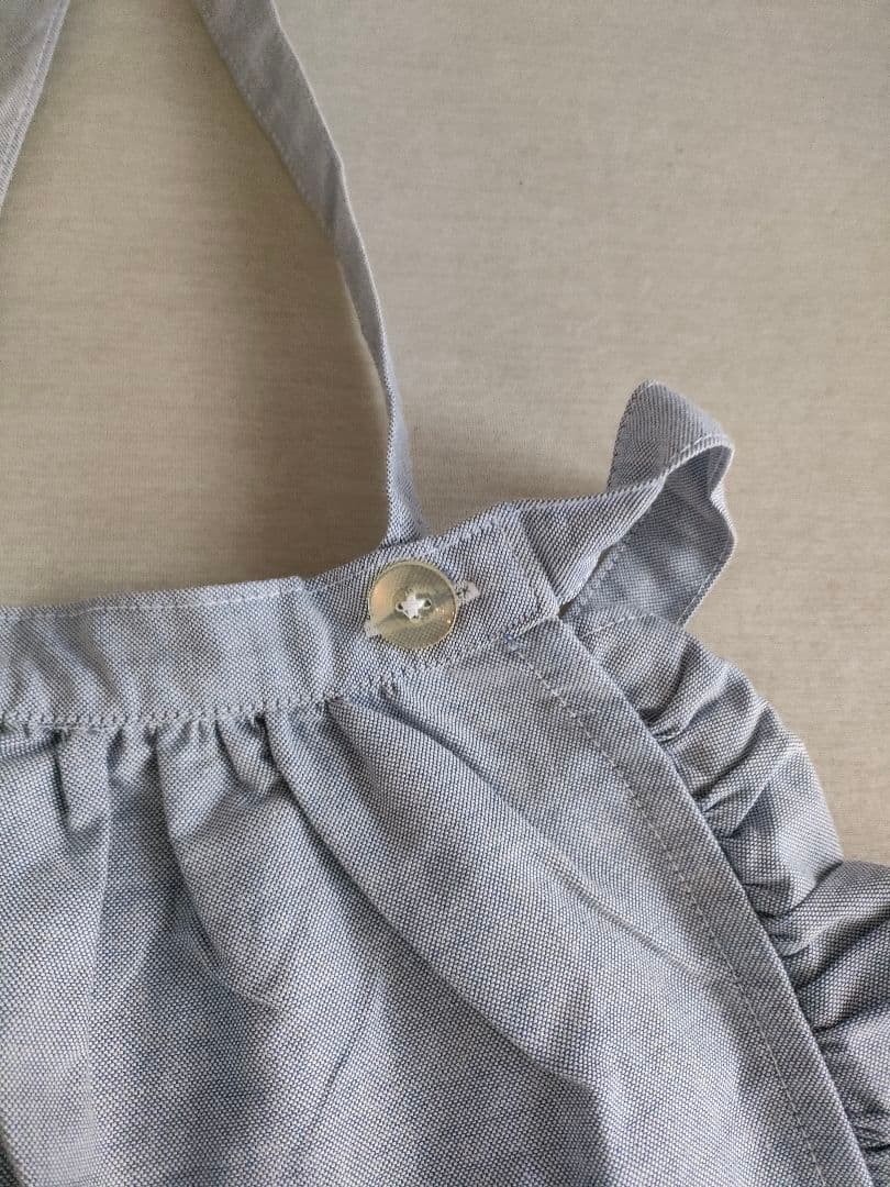 新品タグ付きRalph Lauren ブルーフリルエプロン シャンブレー