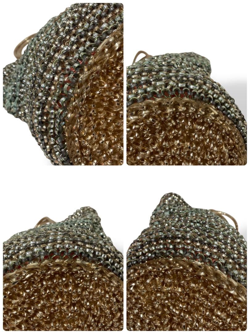 【美品】アンテプリマ　ワイヤーハンドバッグ　パーティー　ロゴリング　ゴールド