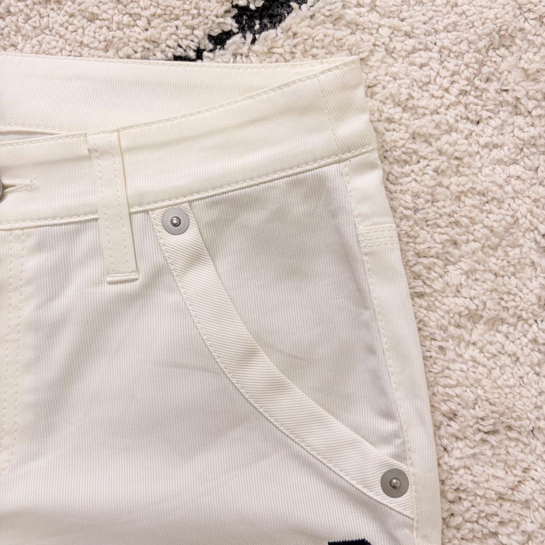 【超美品】パーリーゲイツ 春夏ゴルフパンツ　白ホワイト 美シルエット