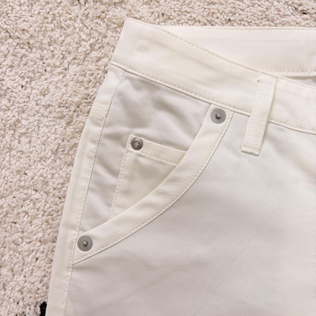 【超美品】パーリーゲイツ 春夏ゴルフパンツ　白ホワイト 美シルエット