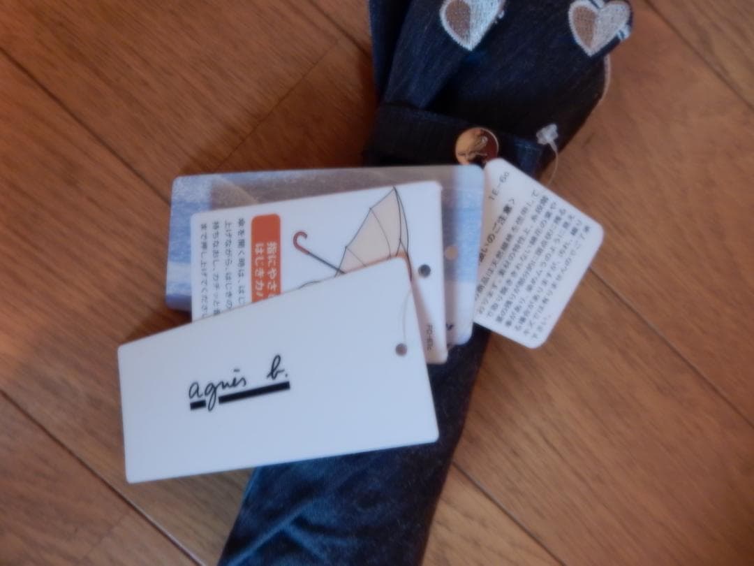 agnes b.（アニエスベー）ハート刺繡晴雨兼用傘(折り畳み傘)