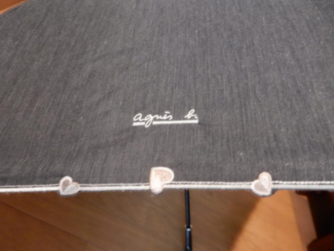 agnes b.（アニエスベー）ハート刺繡晴雨兼用傘(折り畳み傘)