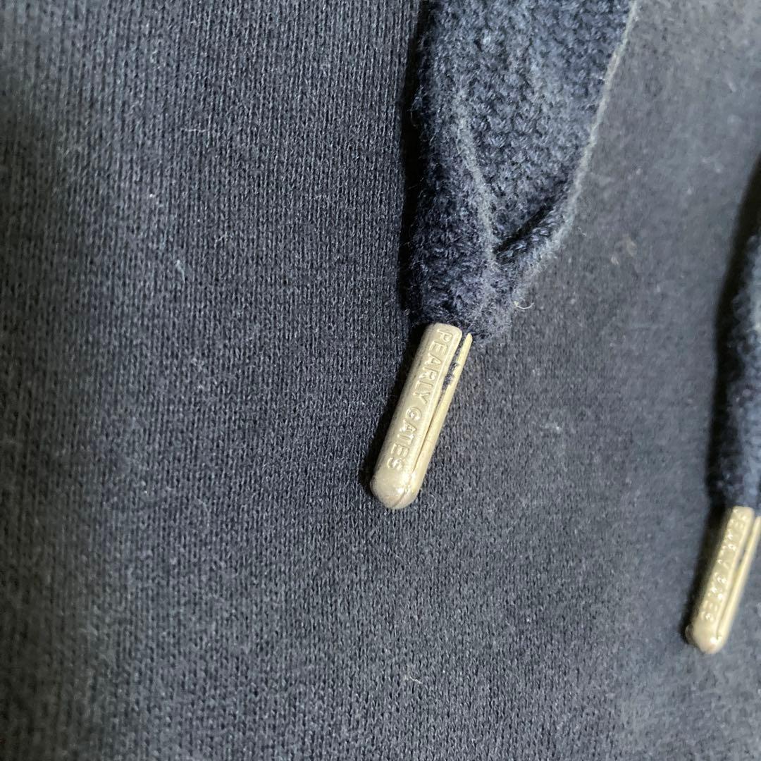 パーリーゲイツ パーカーワンピース 刺繍 ロゴ スウェット 裏起毛 濃紺色 0