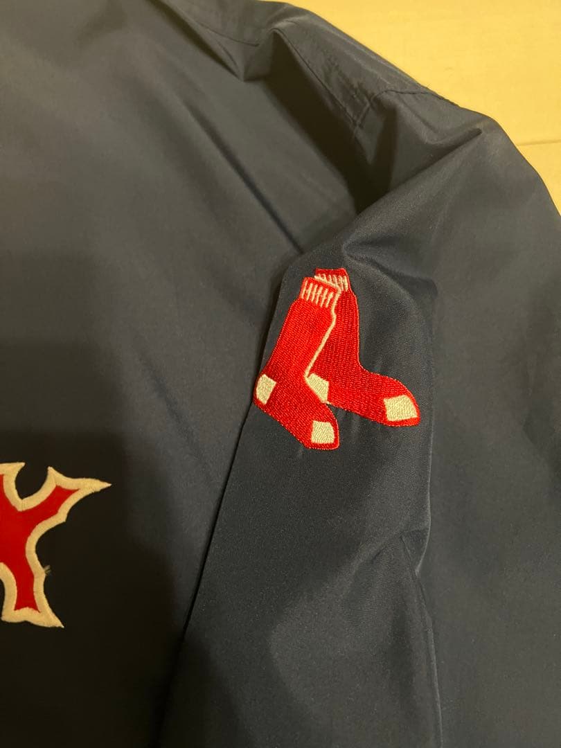 NIKE Red Sox VネックプルオーバーナイロンジャケットセンターロゴXL