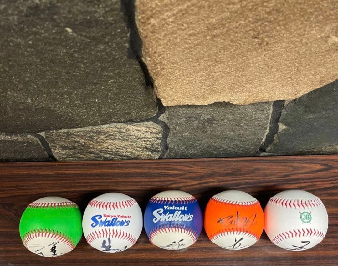 ヤクルトスワローズ 直筆サインボール 5名セット　飯田哲也、相川亮二さんetc
