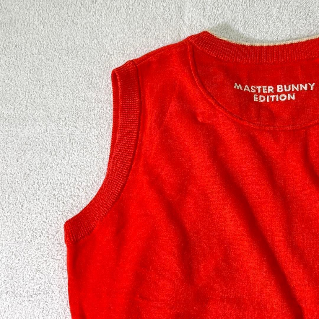 極美品【マスターバニーエディション】ゴルフニットベスト エンブレム オレンジ 1